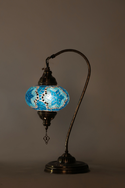 No3 Size Antique Mosaic Swan Neck Lamp